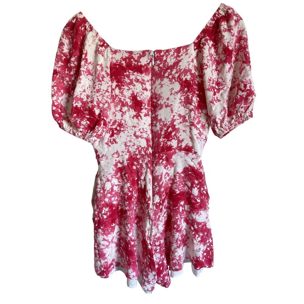 Sugarlips Coral Crush Everheart Romper XS Pink White V-Neck Short Sleeve MSRP $8 - Picture 4 of 11